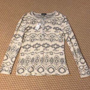 Saks Fifth Avenue Gray and White Shirt